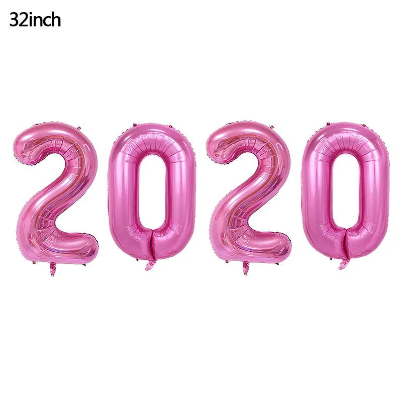 B06-32inch 2020 ball Счастливый год круглый шар звезда бутылки вина фольга, латекс воздушный шар баллон гелия год вечерние украшения год - Цвет: B06-32inch 2020 ball