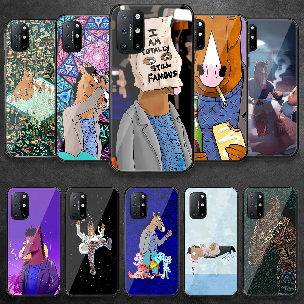 

Funny Horse Man Cartoon Tempered Glass Phone Case Cover For Oneplus Oppo Realme A53 Find X 2 3 5 6 7 8 9 T Pro Nord Gt Neo