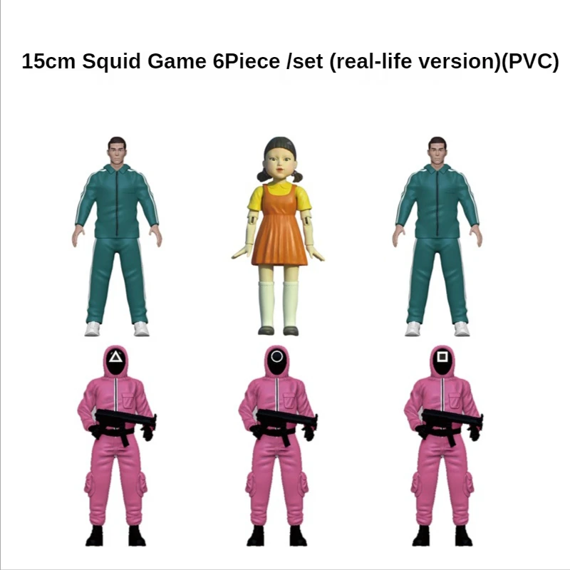

Squid Game Figures Masked Man Doll Resin Handmade Model Squid Game Doll Desktop Ornaments for Halloween Christmas Cosplay PropS