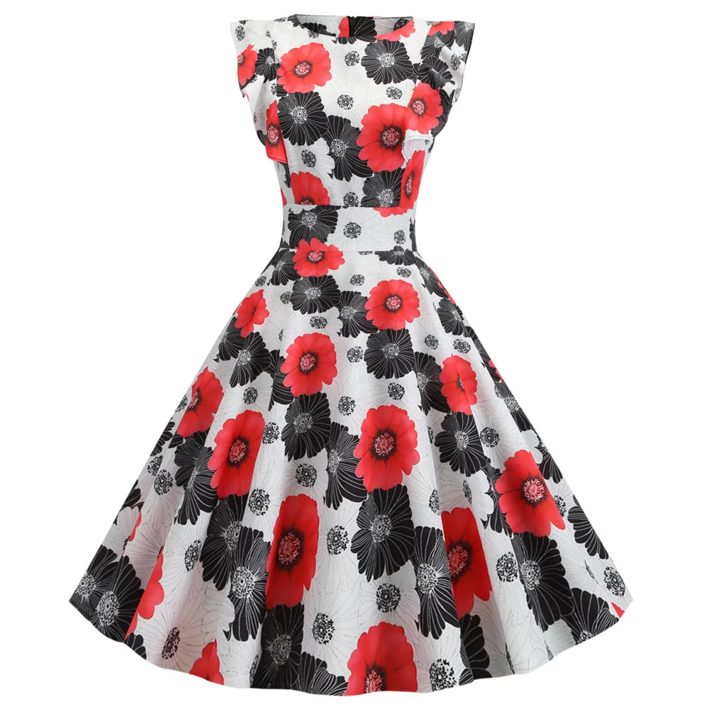 Цветочные летнее женское платье в ретро стиле платья 2021 халат с рукавом