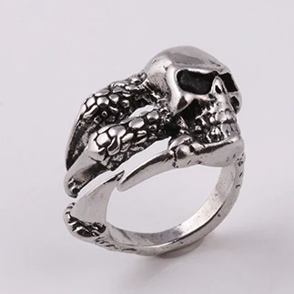 Skull-Claw MeMolissa панк животное кольцо готическое черное серебро металлические кольца в виде змейки для женщин мужчин ночной клуб унисекс регулируемые Anillos ювелирные изделия - Цвет основного камня: Skull-Claw