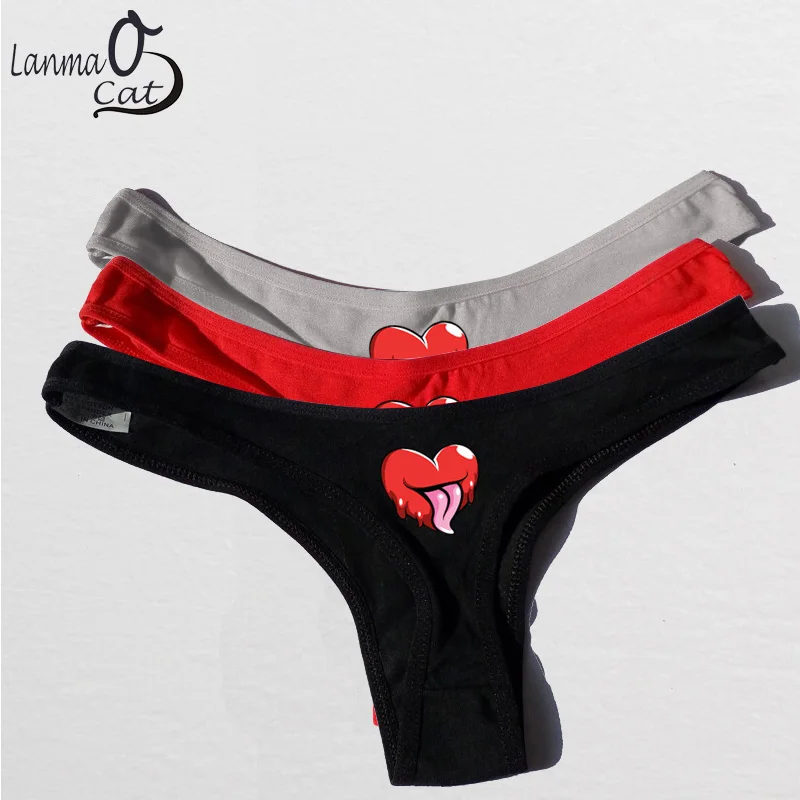 

Стринги женские хлопковые дышащие, с принтом, горячая распродажа