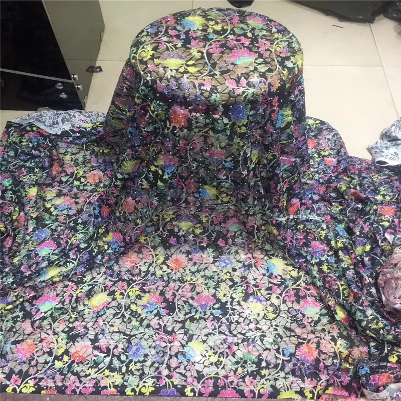 

Madison Nigerian Stones Lace Fabric High Quality Lace Nigeria Guipure Cord Lace African Embroidery Fabric With Stones For Women