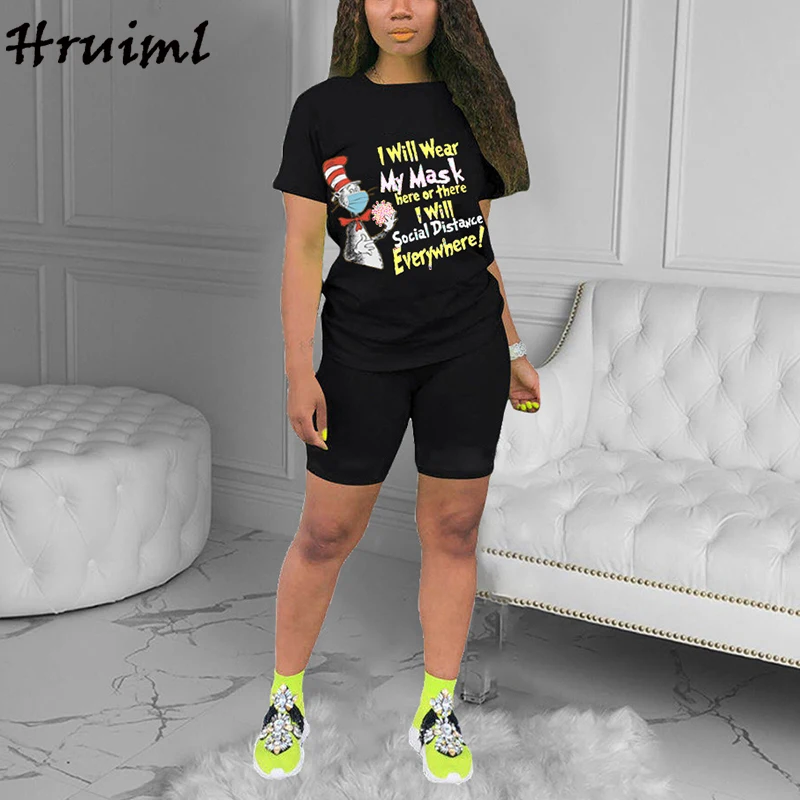 

Woman Outfit Solid Color Short Sleeve T-Shirts&shorts Tracksuit Women Letter Print Fashion Knitted Fitness Run Pants for Women