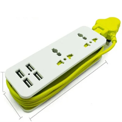 

Дорожный сетевой фильтр с 3 отверстиями и 4 USB-портами, 1200 Вт