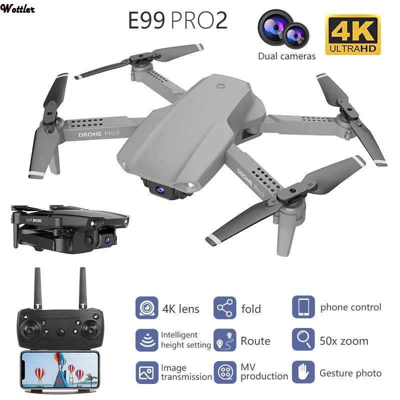

E99 Pro Rc Drone 1080P 4K HD dual Cameras WiFi FPV Height Holding Mode Foldable Quadrotor Dron Aircraft Helicopter Toy Gifts