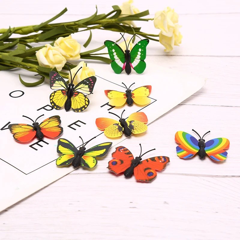 

10Pcs Plastic Butterflies Garden Yard Planter Colorful Whimsical Butterfly Stakes Outdoor Decoration