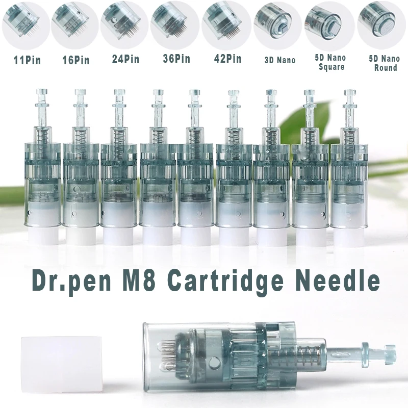 50Pcs Dr.pen M8 Derma Pen Bayonet Cartridge Needle Tips For ULTIMA -M8 MTS Microneedling 11 16 24 36 42 Pin Round Nano Skin Care