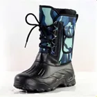 Мужские зимние камуфляжные ботинки, коричневые непромокаемые ботинки до середины икры с мехом, Плюшевые Теплые повседневные ботинки для рыбалки, большие размеры 40-46,