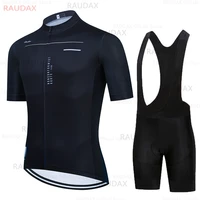 raudax cycling jerseys set 2021 summer short sleeves bicycle cycling clothing classic black men ropa de ciclismo breathable