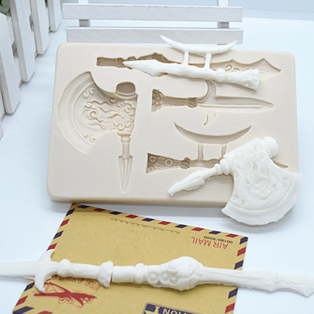 Luyou 3D меч Ax помадные формы инструменты для выпечки торта кухонные аксессуары