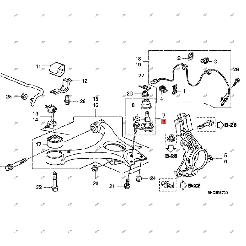 

Car Left front lower ball joint assembly Shofar Rear trailing arm hon dac ivi c Rear suspension Front hem ball head