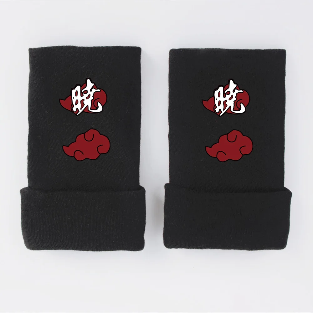Горячая аниме ниндзя половина пальца перчатка Косплей Шаринган Akatsuki символ
