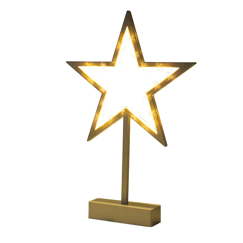 

Led five pointed star lamp creative shape small night lamp ins popular Christmas decoration ornament lamp colorful heart lamp