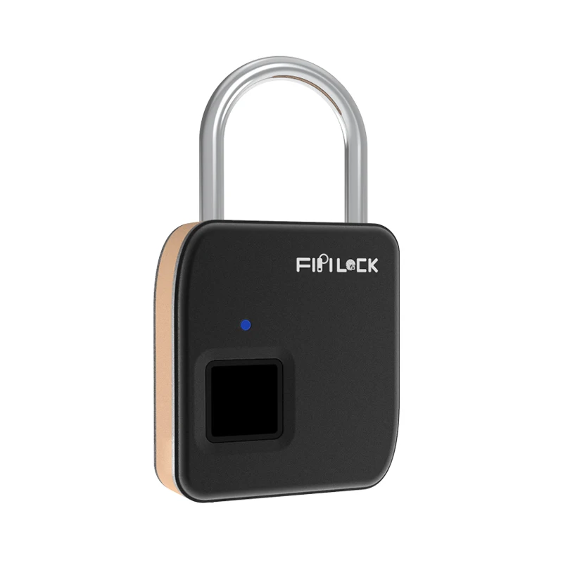 Fipilock Smart Fingerprint Lock Keyless USB Rechargeable Access IP65 Waterproof Anti-Theft Security Padlock Door Luggage Lock - Цвет: black with gold