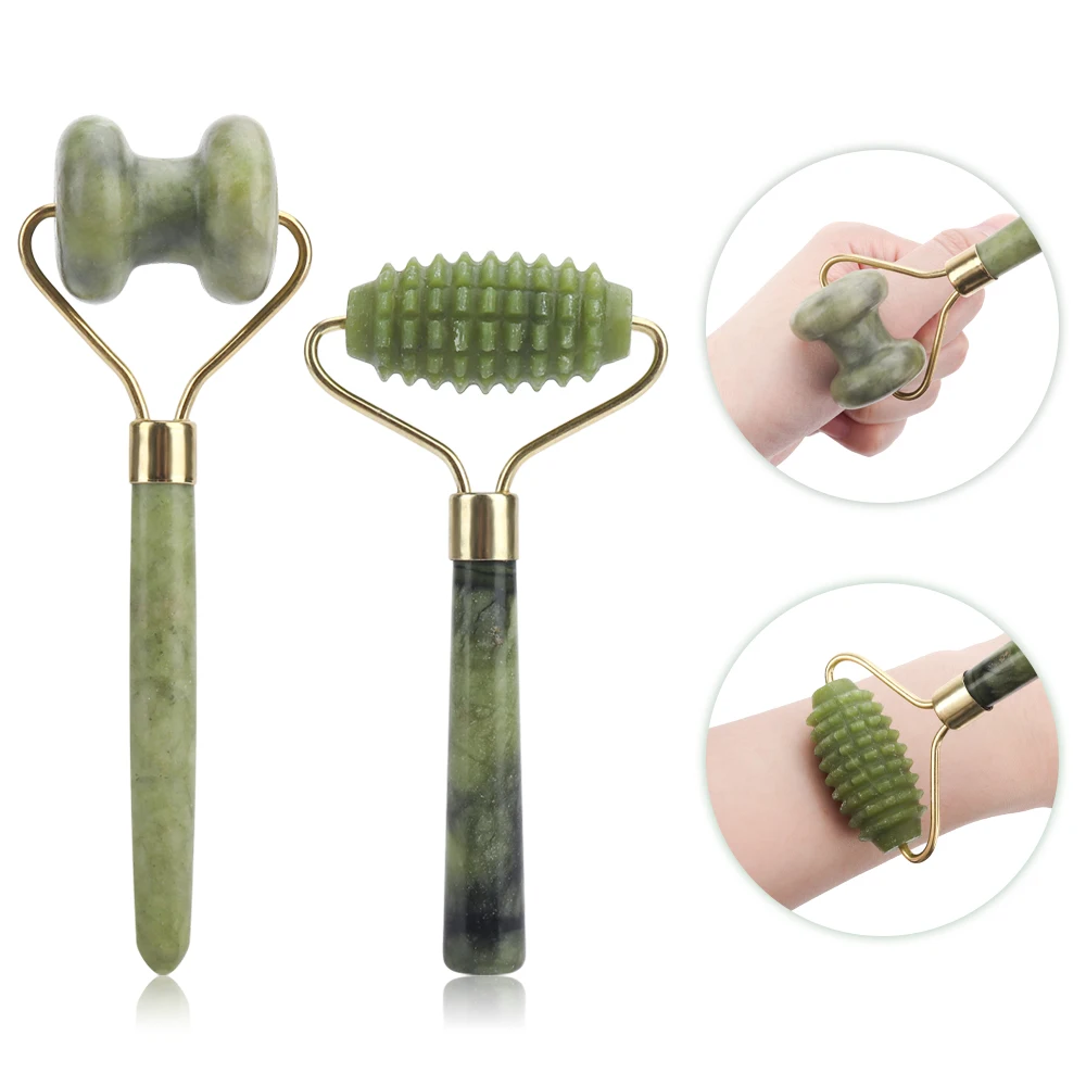 

Нефритовый массажный ролик с одной головкой, инструменты для ухода за кожей, натуральный скребок Xiuyu, красота тела, массажер для похудения, р...