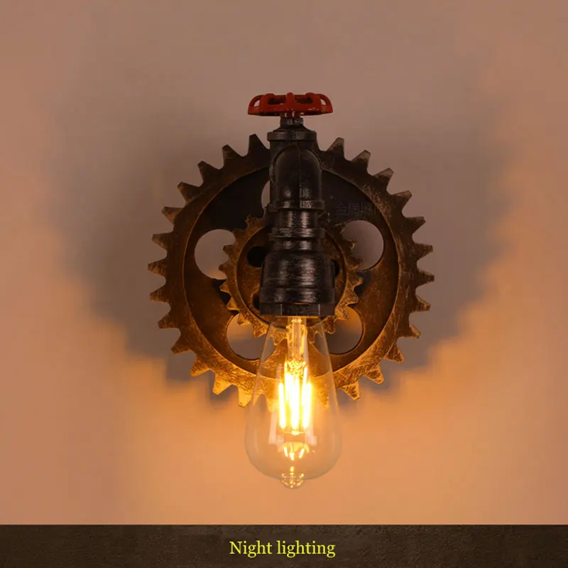 Промышленный винтажный светильник в стиле ретро Лофт железная деревянная