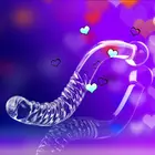 Большой длинный двойные бусины, фаллоимитатор искусственный пенис из хрустального стекла, Анальный Анальная вагинальная пробка, Стимулятор клитора, женский для геев для мастурбации, интимные игрушки