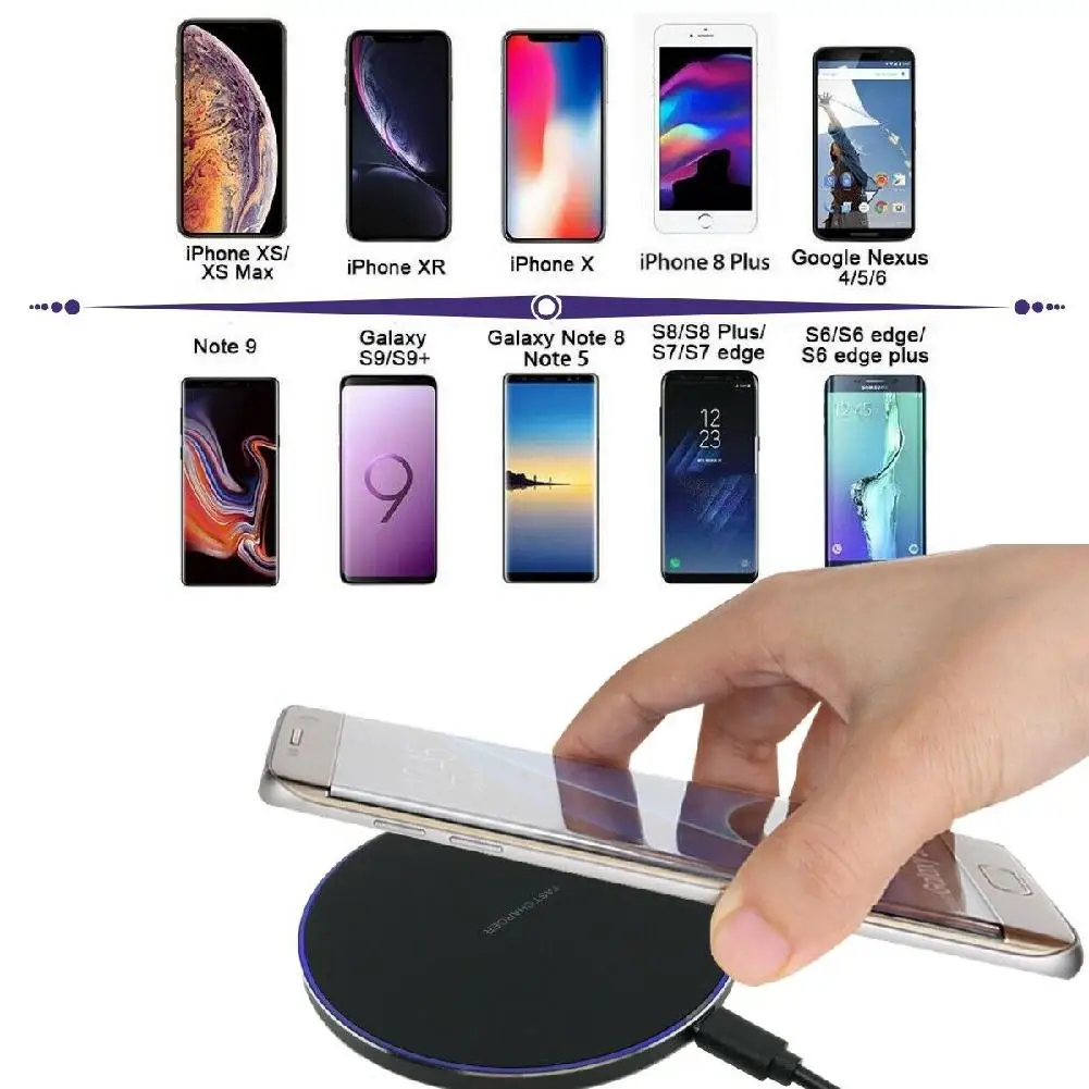 Беспроводное зарядное устройство BEESCLOVER Qi для iPhone 8 X XS XR Samsung Galaxy S7 S8 S9 S10 Xiaomi r60 |