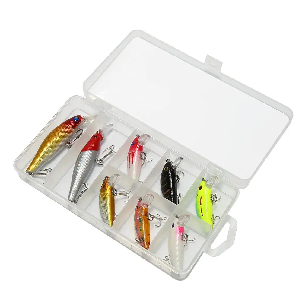 

8pcs Minnow Fishing Lures 11cm Artificial Hard Bait Wobblers Crankbait Carp Fishing Hooks with Box Fishing Accessories