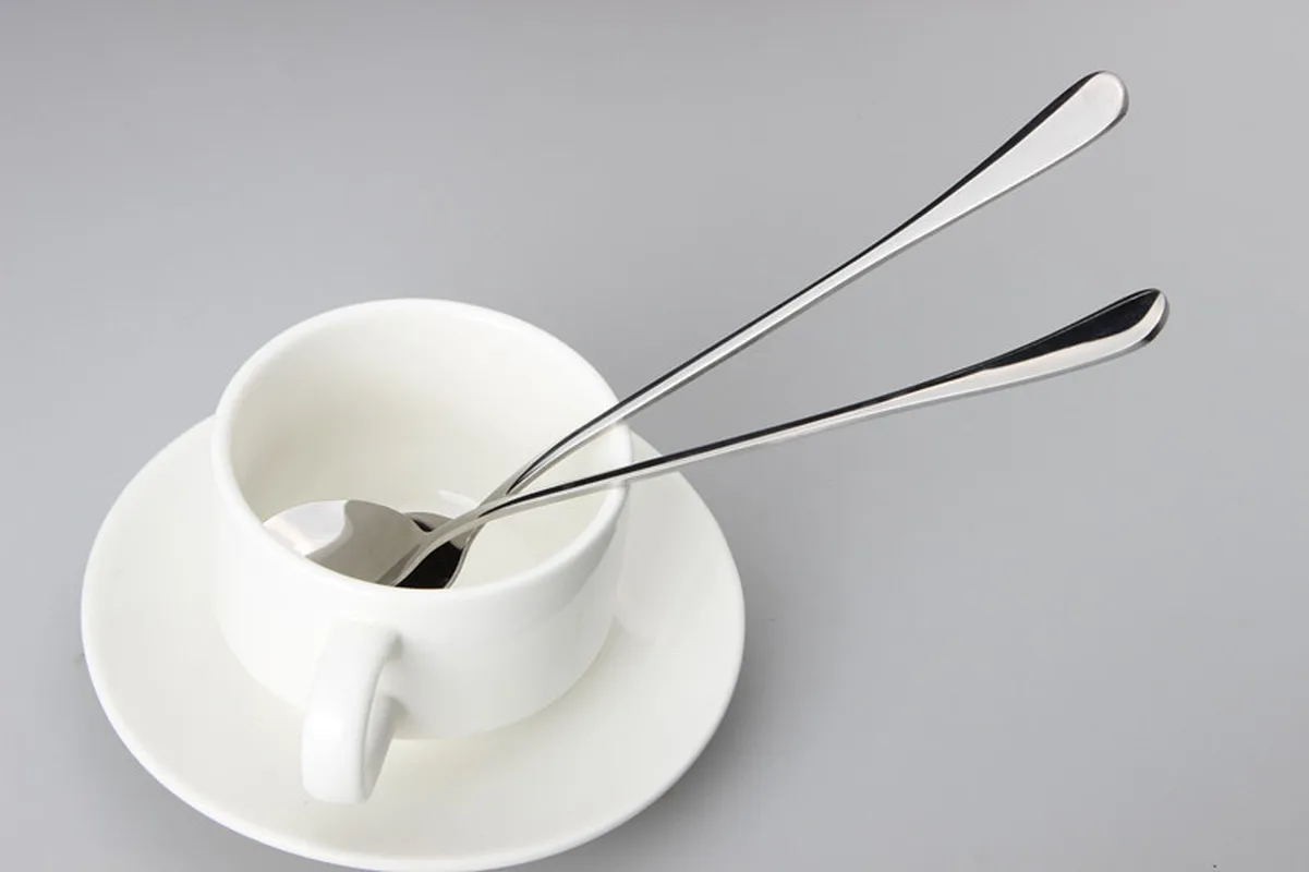 Двухкомпонентная кофейная ложка из нержавеющей стали с длинной ручкой для