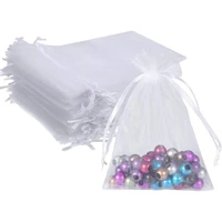 100pcs organza bags mesh candy bags drawstring jewelry pouches for present wedding giveaways 5in x 7in 13 x 18cm