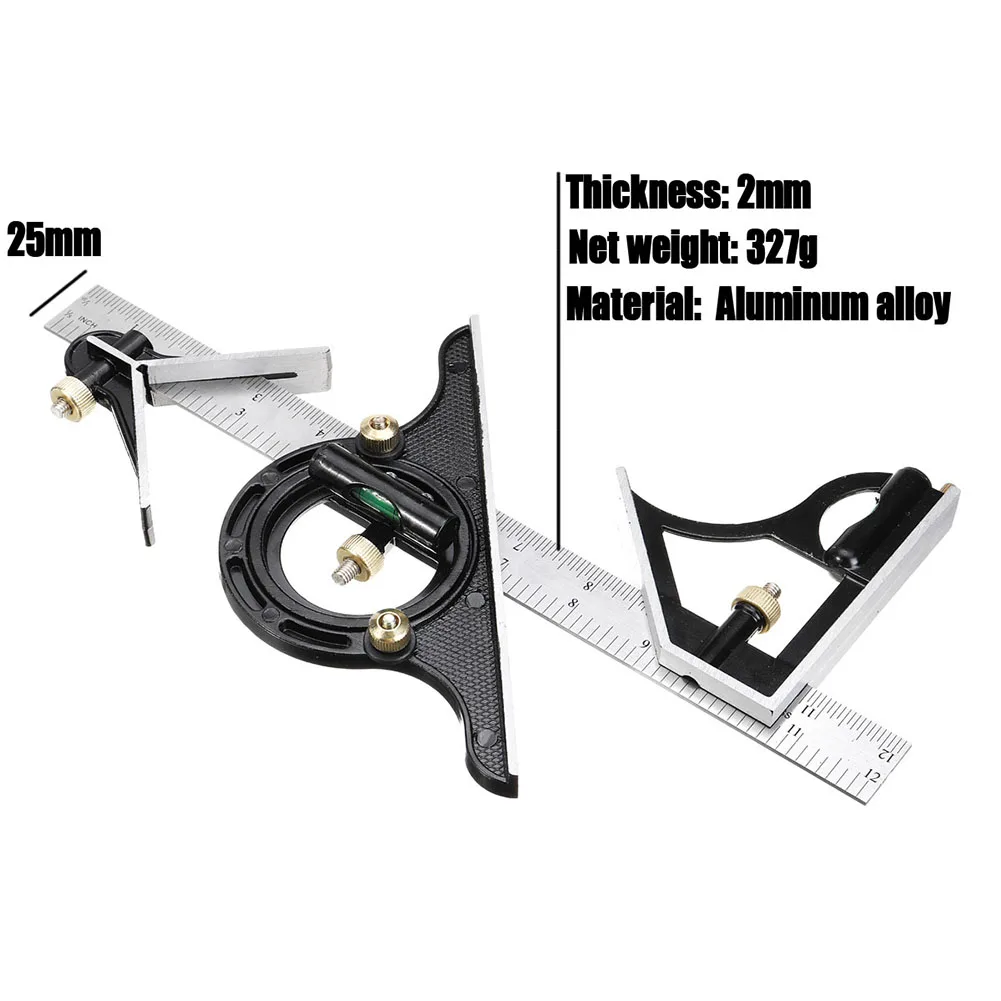 

Square Angle Ruler Stainless Steel Woodworking Measuring Tool Multi Combination Mathematics Square Angle Finder Protractor Tools