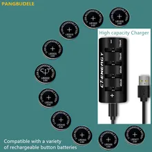 High capacity smart button battery charger compatible with various specifications batteries mini portable 40mA 70ma