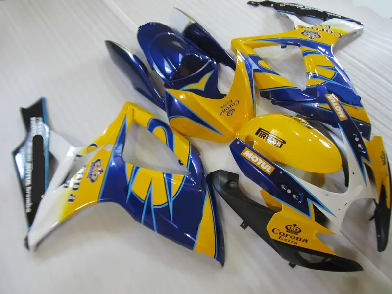 Набор обтекателей мотоцикла для GSXR600 750 K6 06 07 GSXR 600 GSXR750 2006 2007 ABS желтый синий