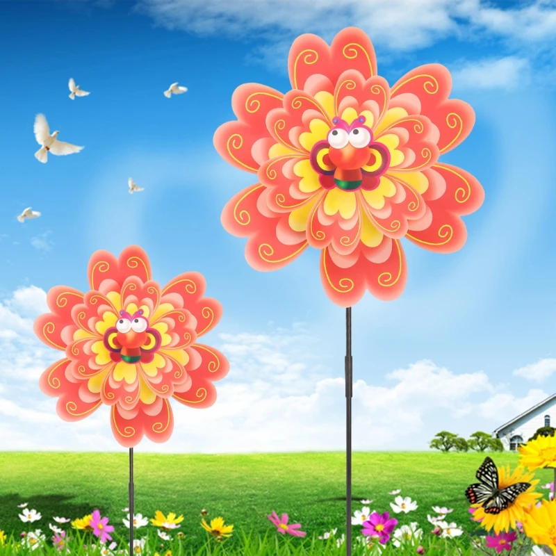 Мельница для сада украшение двухслойная Цветочная ветряная мельница вертушка