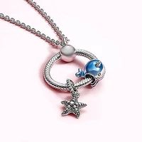 100 925 sterling silver pan sparkling starfish and narwhal beaded necklaces most popular women