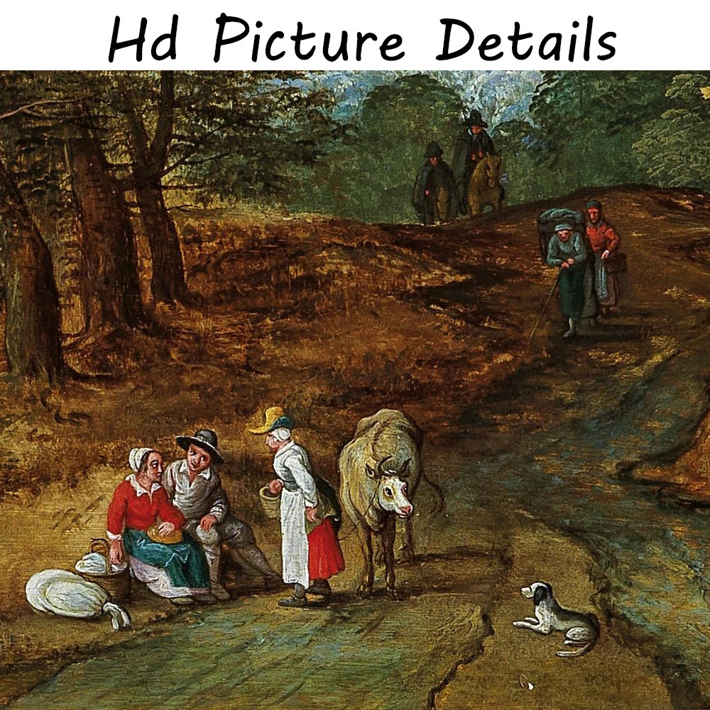 

Canvas Painting Forest Landscape With Travellers Print Poster On The Wall Classic Cuadros Home Decor for Corridor Aisle Gifts