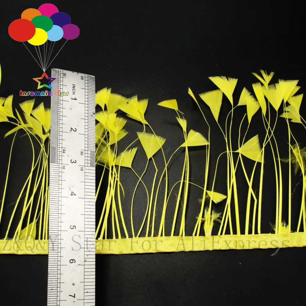 Natural 10-15CM (4-6 inches) tear flat head turkey feather dyed yellow to make cloth edge DIY craft jewelry | Дом и сад