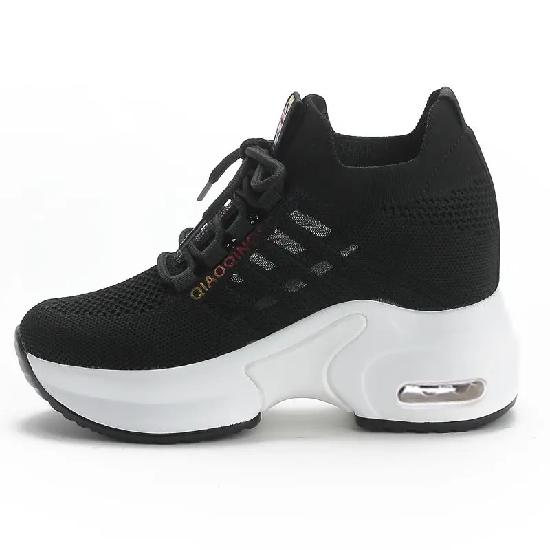 

Женские кроссовки на танкетке, Вулканизированная подошва, высокий каблук, повседневная обувь для ходьбы, винтажные