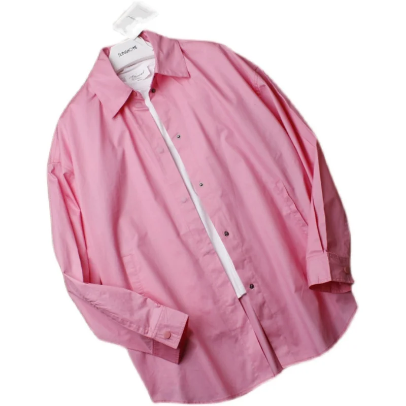 

IEQJ Women Minimalism Casual Cozy Lightweight Blouse New Lapel Long Sleeve Loose Shirt Fashion Tide Summer Sweet 2021 3F0830