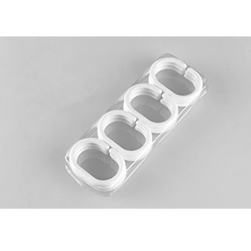 Занавеска для ванной с индивидуальными крючками портретная однотонная