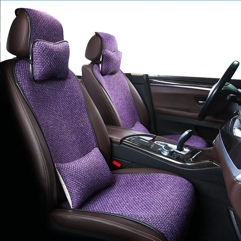 Универсальные автомобильные сиденья всесезонные подушки из льняного шелка 5