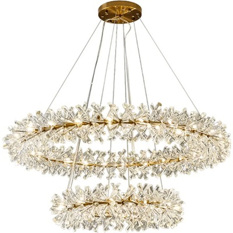 

Postmodern Luxury Crystal LED Pendant Lights For Hotel Dining room luster gold pendent Lamp home decoration