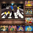 Мультфильм аниме симпсоны постер принты аббатская дорога живопись на холсте нурсей детский сад домашнее украшение картина комната куадрос