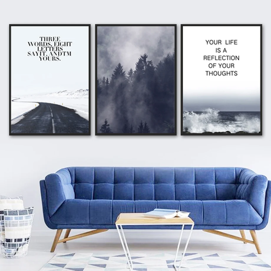 

Snowfield Ocean Forest Natural Landscape Wall Art Canvas Painting Nordic Posters And Prints Wall Pictures For Living Room Decor