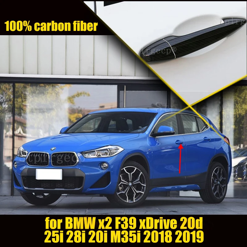 Накладка на дверную ручку автомобиля из 100% натурального углеродного волокна, отделка, украшение для BMW X2 F39 XDrive 20d 25i 28i 20i M35i 2018 2019 Накладка на дверную ручку автомобиля из 100% натурального углеродного волокна, отделка, украшение для BMW X2 F39 XDrive 20d 25i 28i 20i M35i 2018 2019