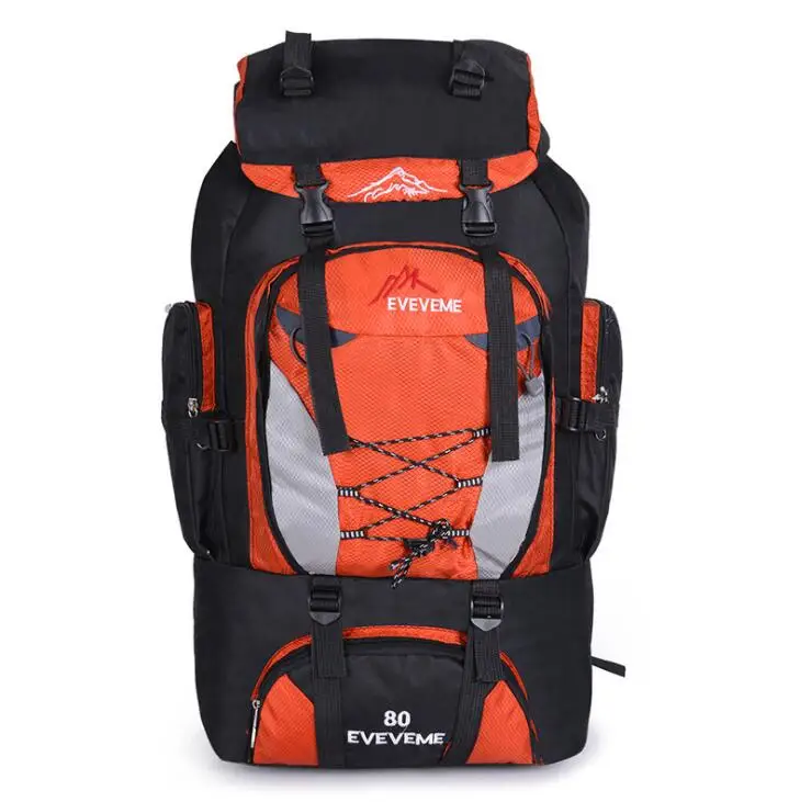 80L orange Функциональный 100л водонепроницаемый нейлоновый походный рюкзак большой емкости тактический рюкзак для путешествий Профессиональный уличный спортивный мужской рюкзак - Цвет: 80L orange
