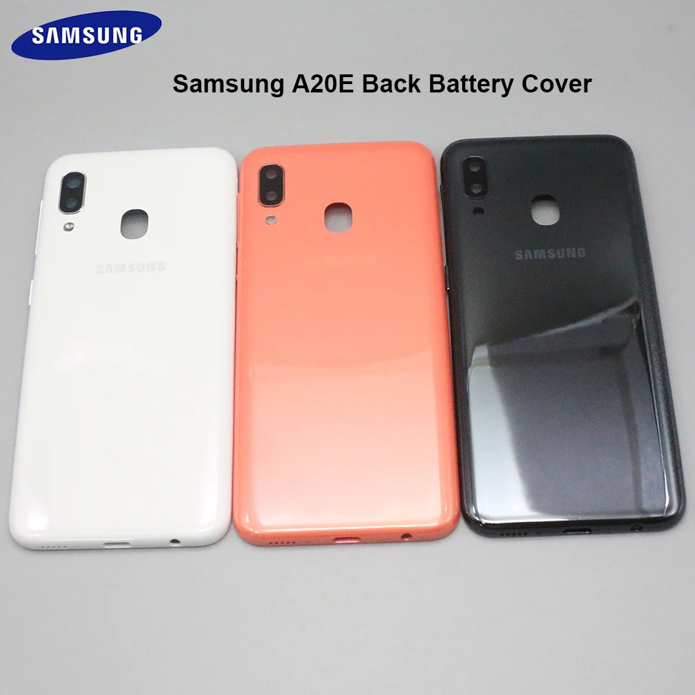 

Крышка батарейного отсека Samsung A20E, задняя крышка корпуса, задняя крышка корпуса для Samsung A20E A202F с объективом камеры, Крышка батарейного отсек...