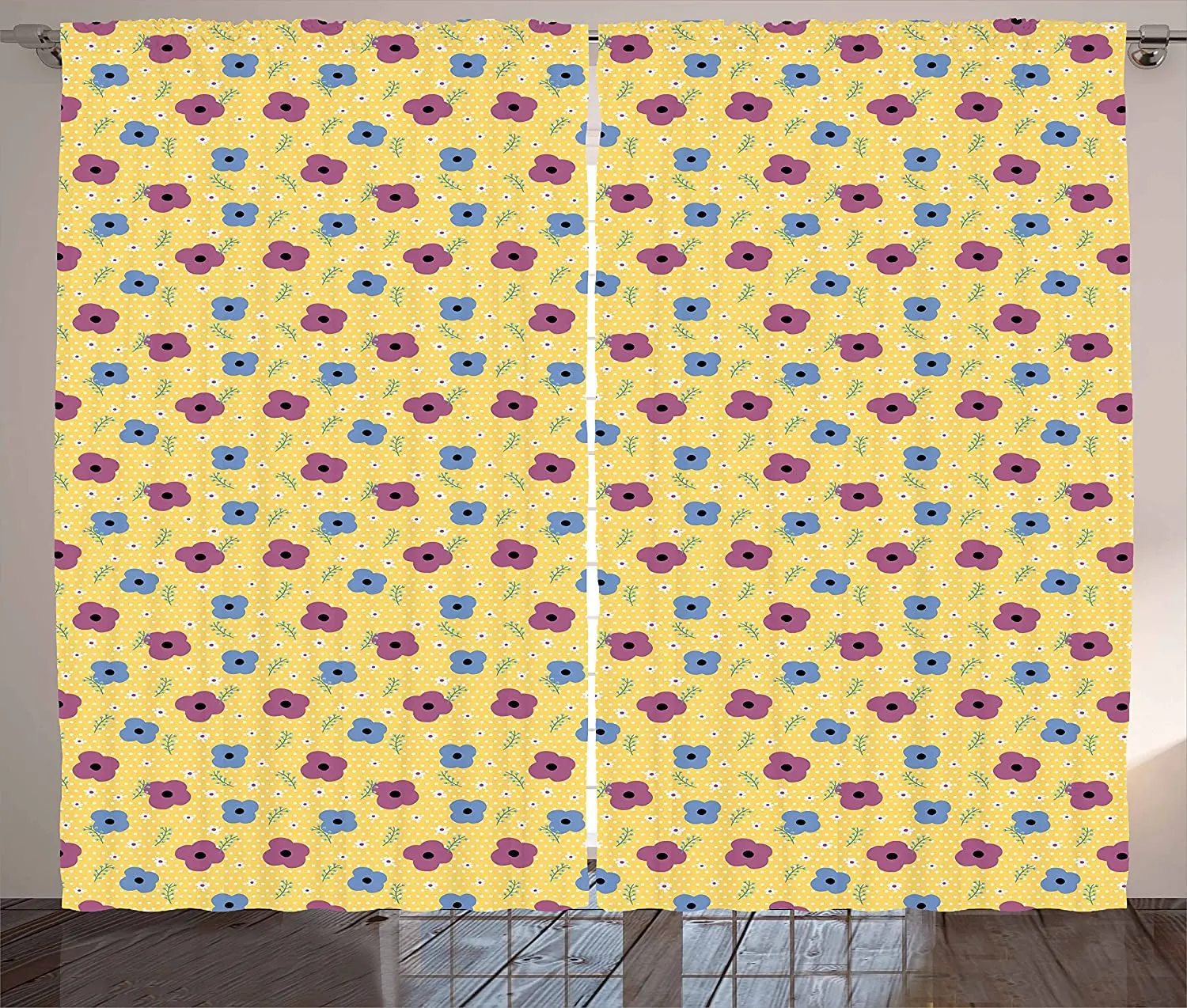 

Floral Blackout Curtains for Living Room Bedroom Kitchen Window Treatments Curtain Home Decoration Drapes