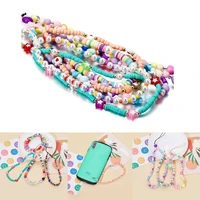 acrylic beaded colorful phone chain lanyard beads mobile phone anti lost cell phone chains for jewelry making accessories