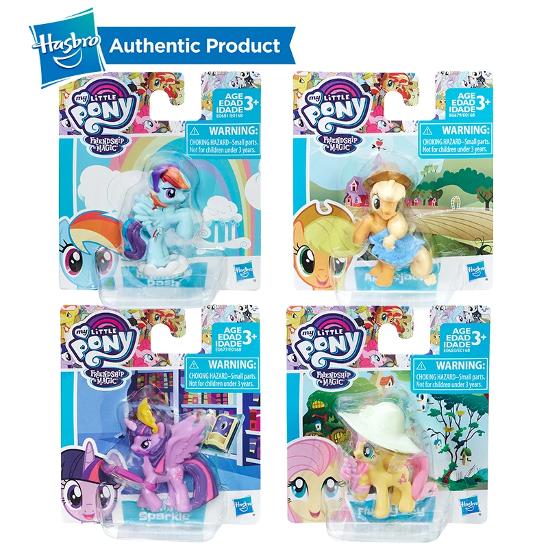 FurReal Friends, My Little Pony с рисунком из мультфильма «Мой Маленький Пони» друзей 3-дюймовая пленка маленькие пони всех цветов радуги; платье Lunamoon редкость Сумерки ПВХ экшн статуэтки коллекционные куклы