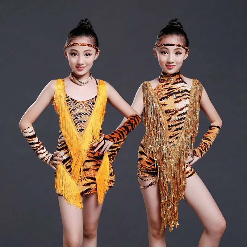 Платье для латиноамериканских танцев детское танцевальное платье девочек