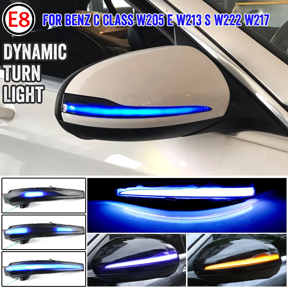 

2pcs For Benz C E S GLC Class W205 X253 W213 W222 Dynamic LED Turn Signal Light Side Mirror Indicator Blinke Car Accessories