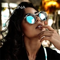 shauna retro round hollow steampunk sunglasses women fashion gradient mirror shades uv400 men punk sun glasses