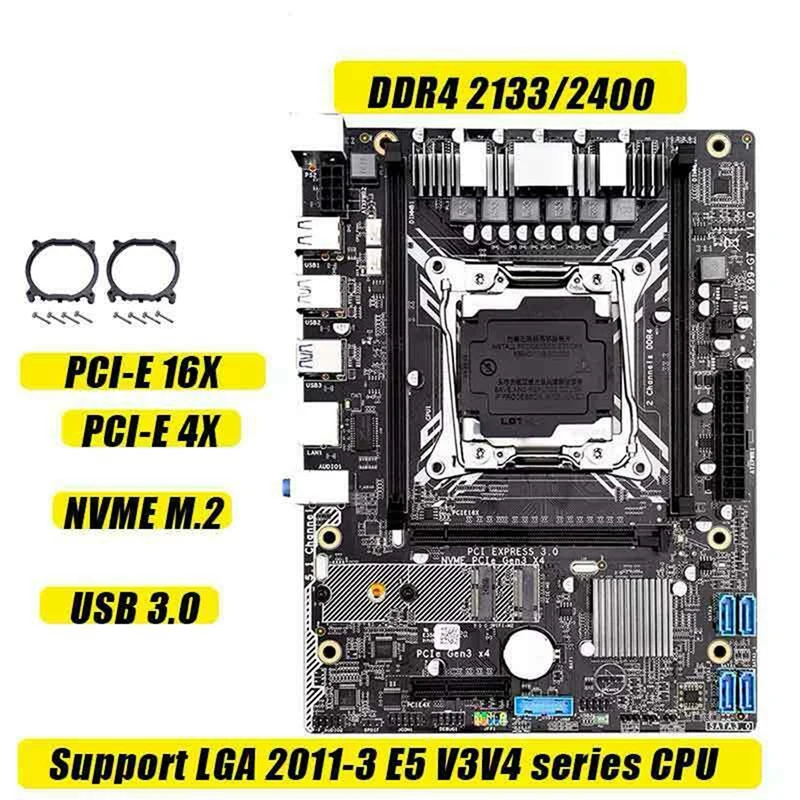 

X99 Motherboard X99-GT LGA 2011-3/4 DDR4 Dual Channels Support 2X32G for E5 2678V3/2620V3/2650V3/V4 Processors
